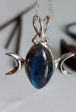 Large Marquee Labradorite Sterling Silver Pendant