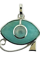 Amazonite Eye of Horus Moonstone Sterling Silver Pendant
