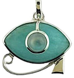 Amazonite Eye of Horus Moonstone Sterling Silver Pendant