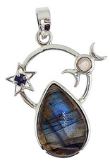 In My Orbit Spectrolite Labradorite Sterling Silver Pendant