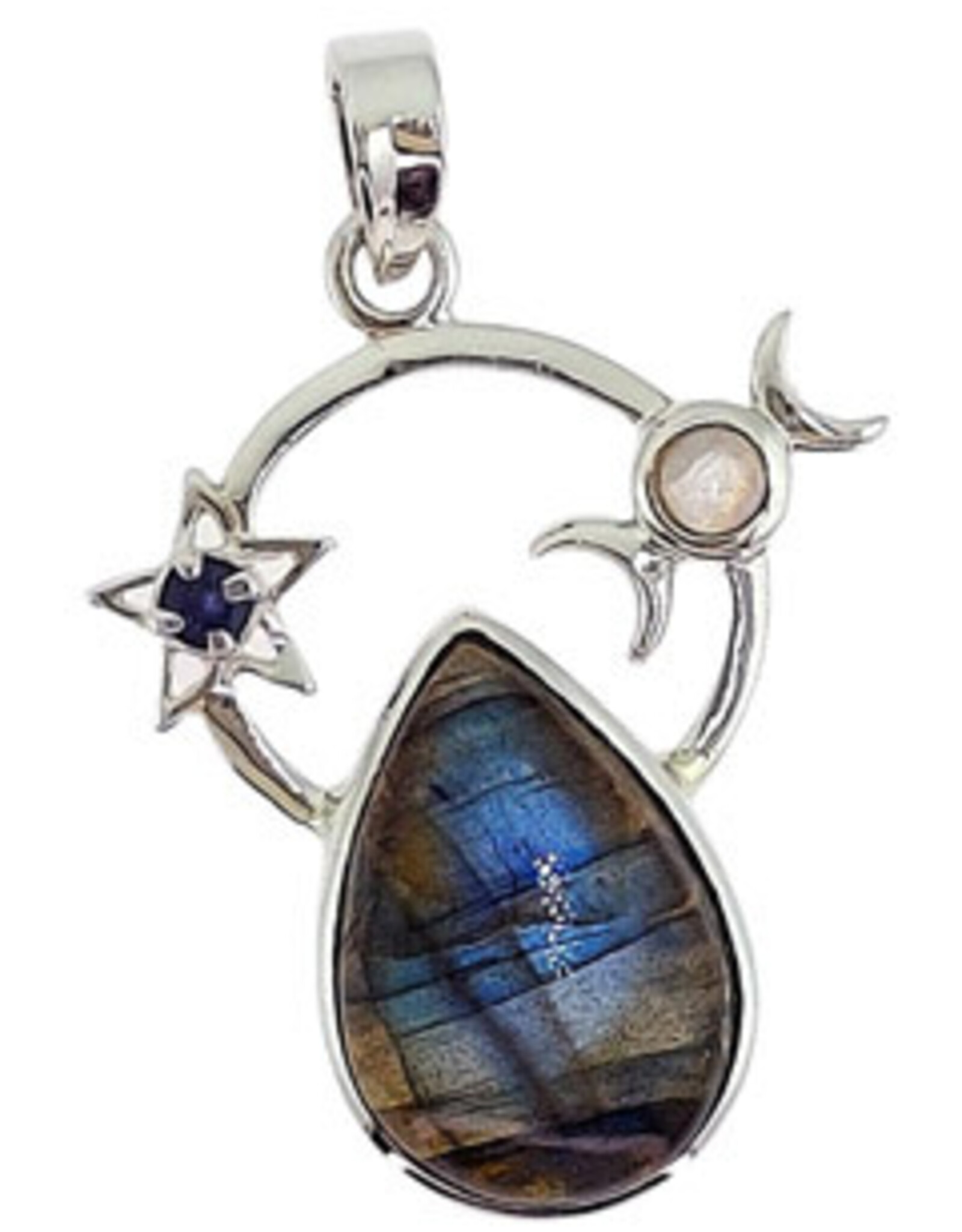 In My Orbit Spectrolite Labradorite Sterling Silver Pendant