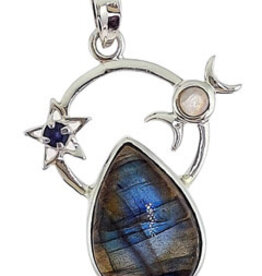 In My Orbit Spectrolite Labradorite Sterling Silver Pendant
