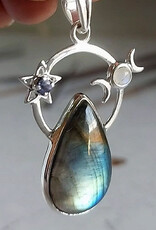 In My Orbit Spectrolite Labradorite Sterling Silver Pendant