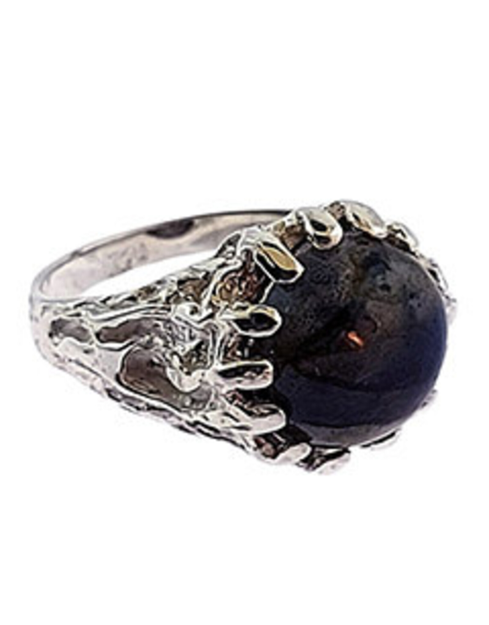 Mens Rooted Labradorite Sterling Silver Ring Size 9