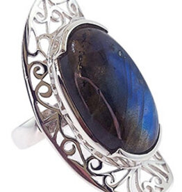 Gallery of Delight Labradorite Sterling Silver Ring Size 9