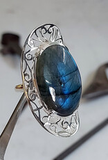 Gallery of Delight Labradorite Sterling Silver Ring Size 9