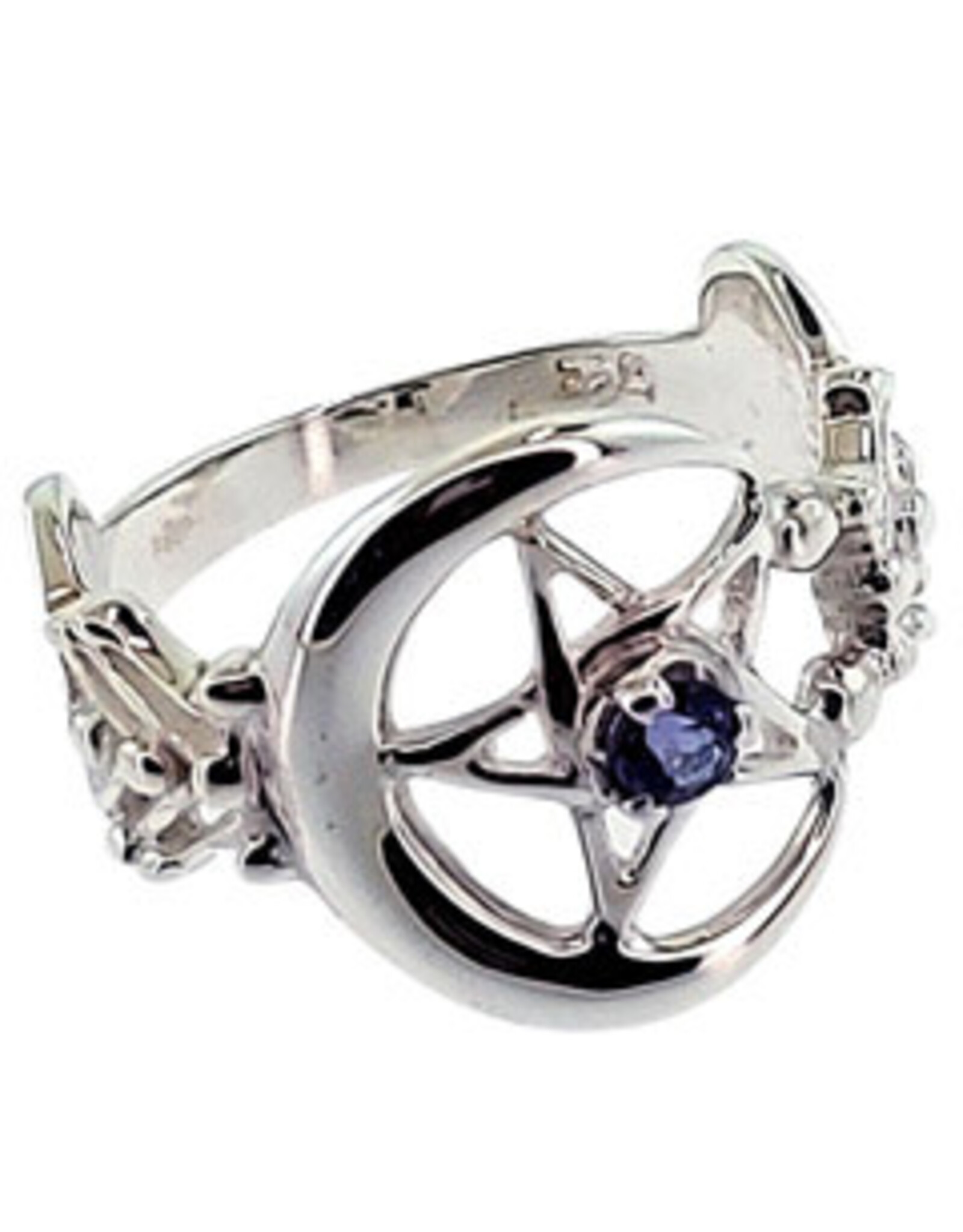 The Celestial Iolite Pentacle Sterling Silver Ring Size 6