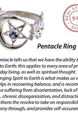 The Celestial Iolite Pentacle Sterling Silver Ring Size 6