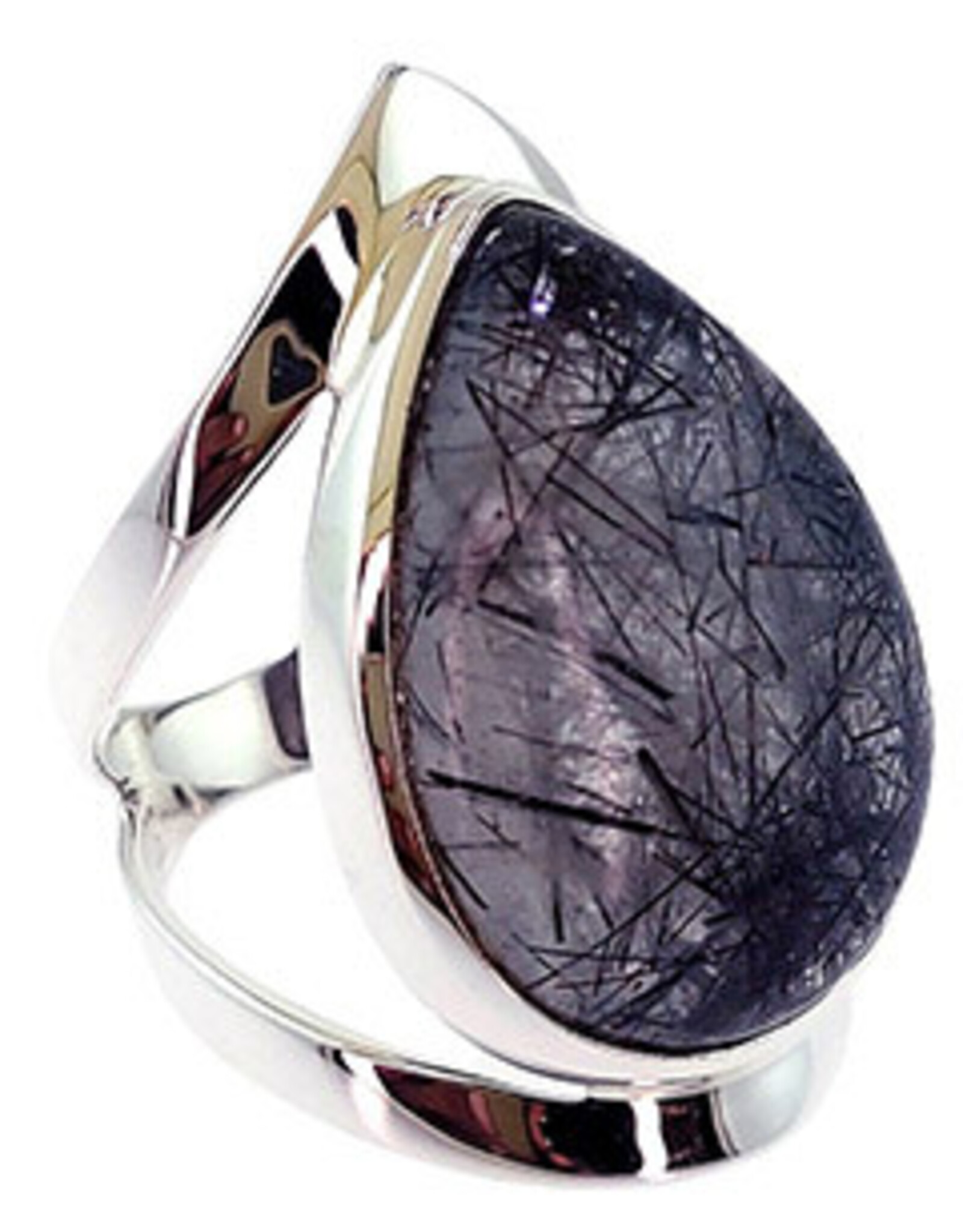 Wisdom of Tears Black Rutilated Quartz Ring Size 7