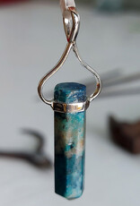 Apatite Single Wand Pendant Sterling Silver