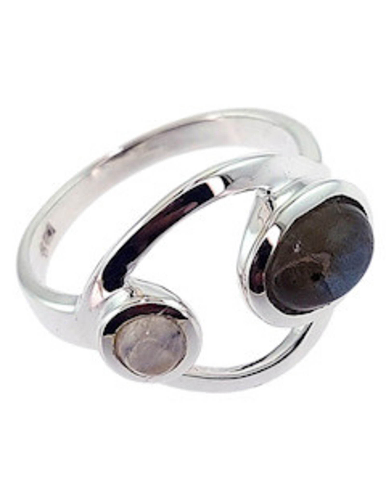 Goddess Labradorite Moonstone Ring - size 7