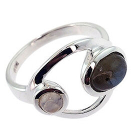 Goddess Labradorite Moonstone Ring - size 7