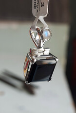 Celtic Moon Black Onyx Pendant Sterling Silver