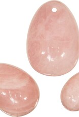 GEMSTONE YONI EGG-ROSE QUARTZ (SET 3)