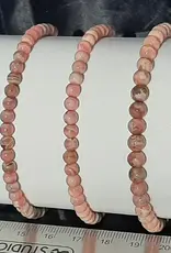 Rhodochrosite Faceted Round Bracelet 4 mm Sparkly
