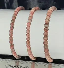 Rhodochrosite Faceted Round Bracelet 4 mm Sparkly