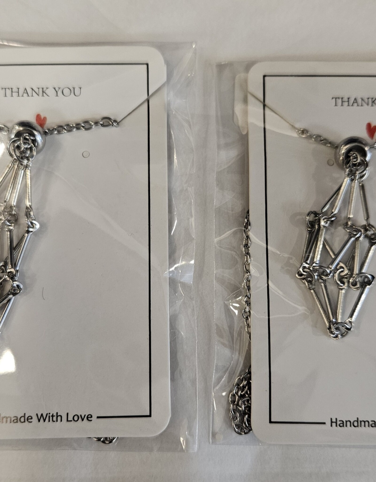 Cage Necklace for Crystals Silver - Stainless Steel