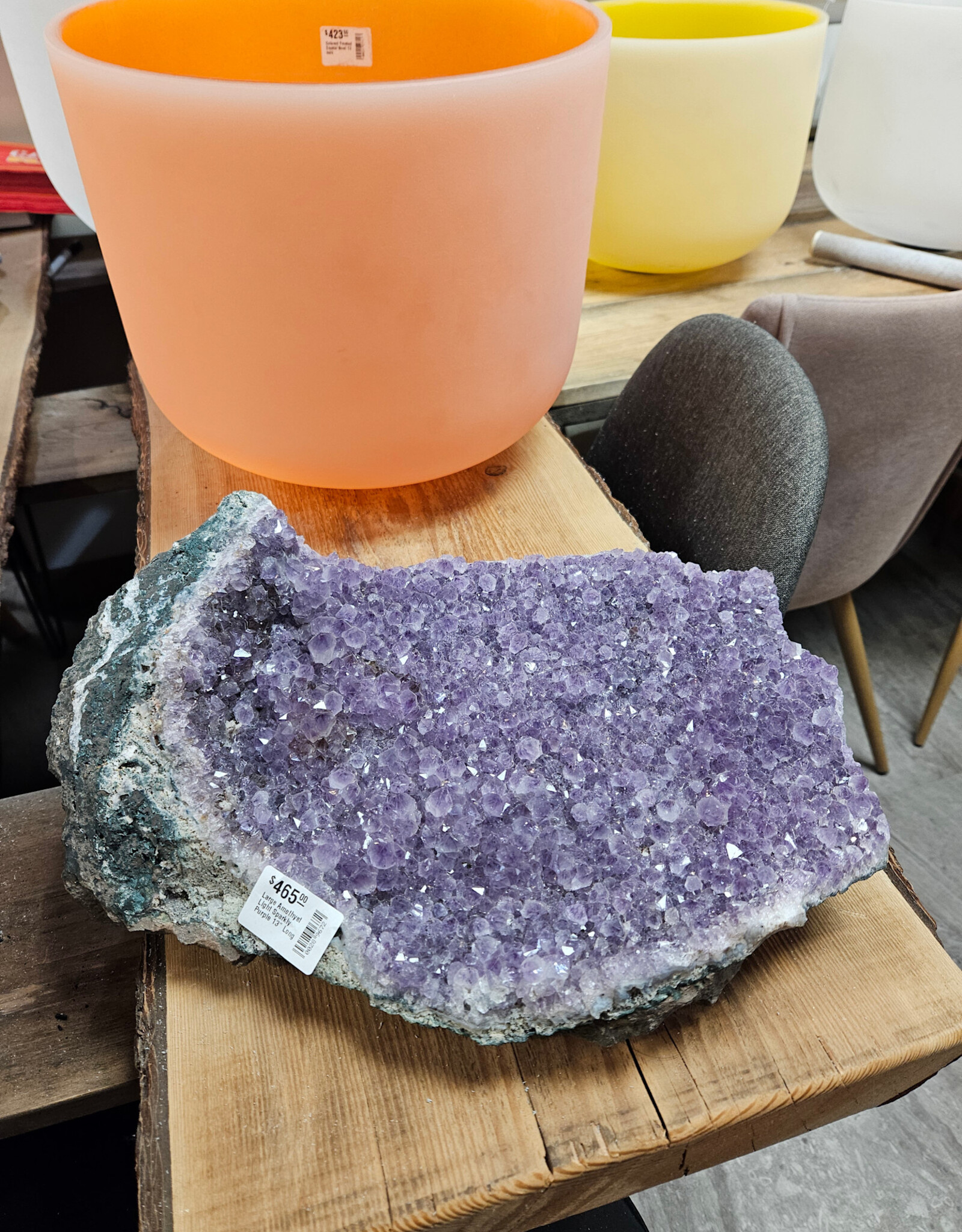 Large Amethyst Light Sparkly Purple 13” Long