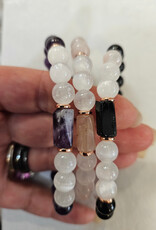 Assorted Stone with Selenite 8 mm Round Bracelet