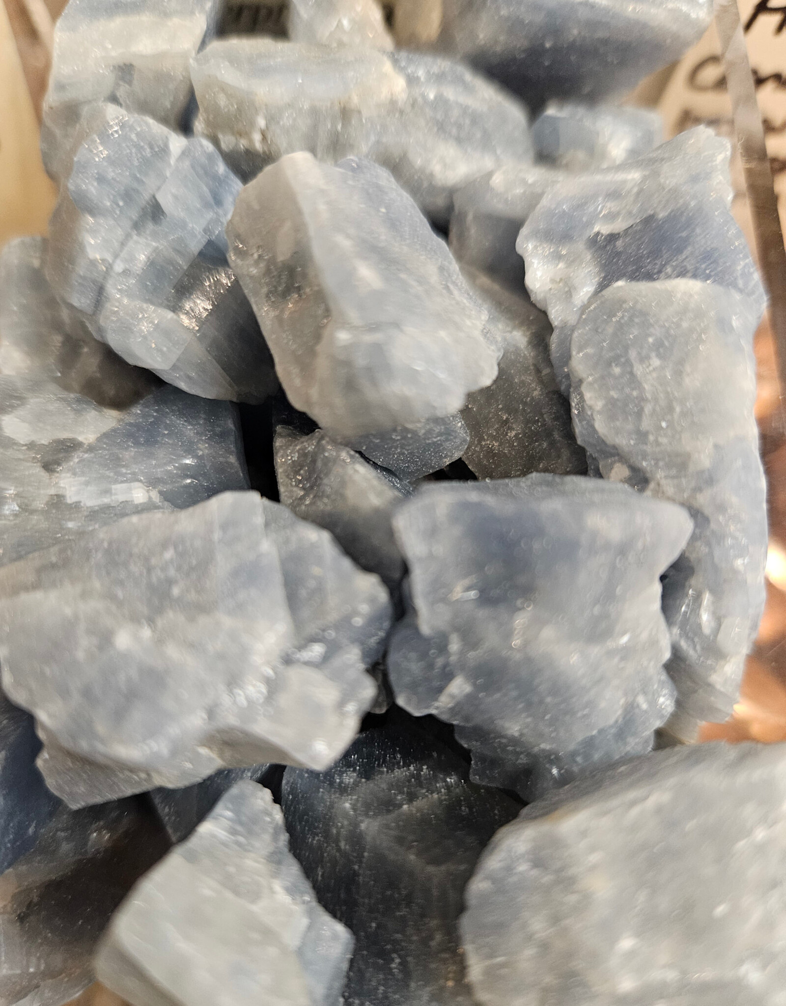 Blue Calcite tumbled stone