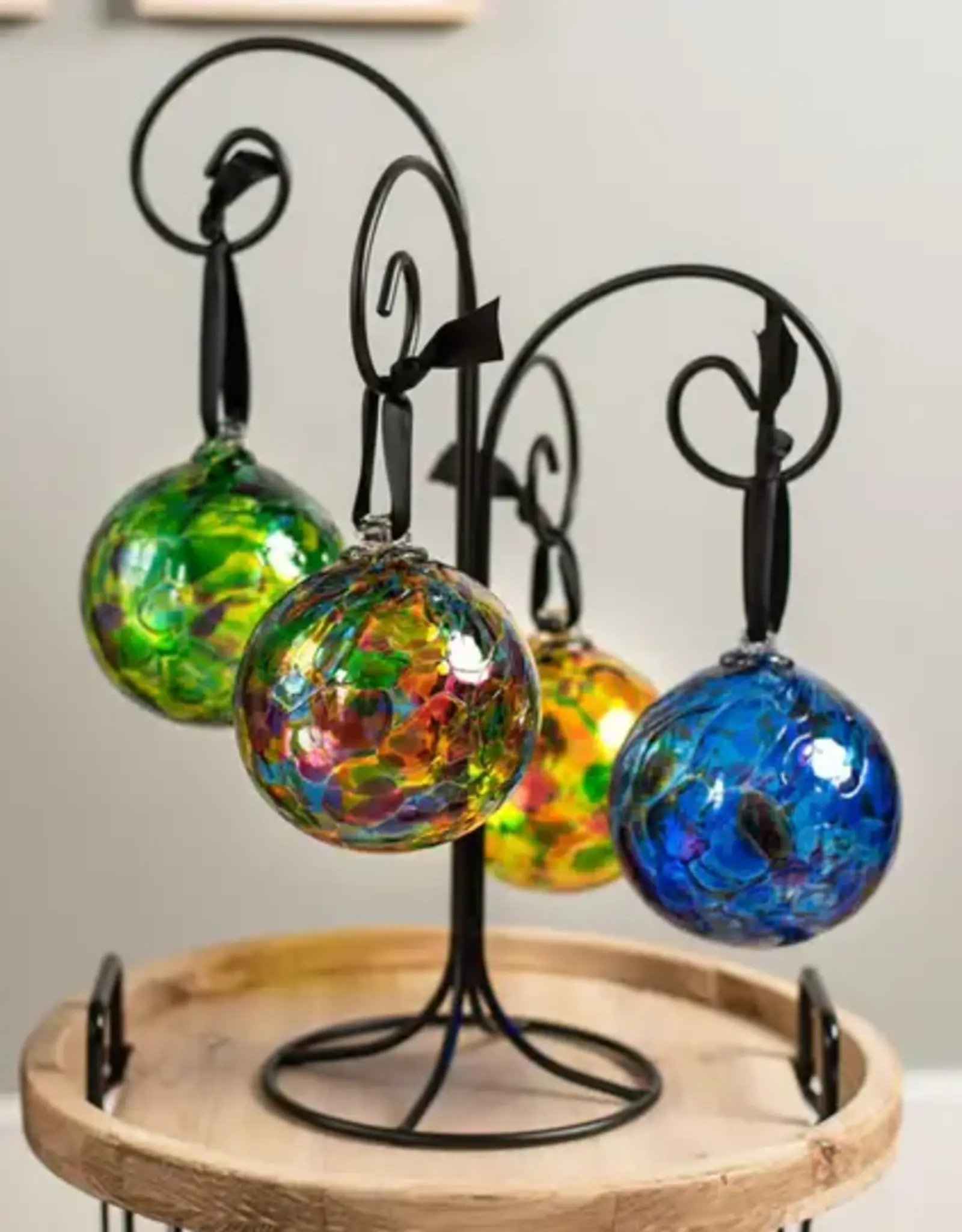 Calico Art Glass Ball