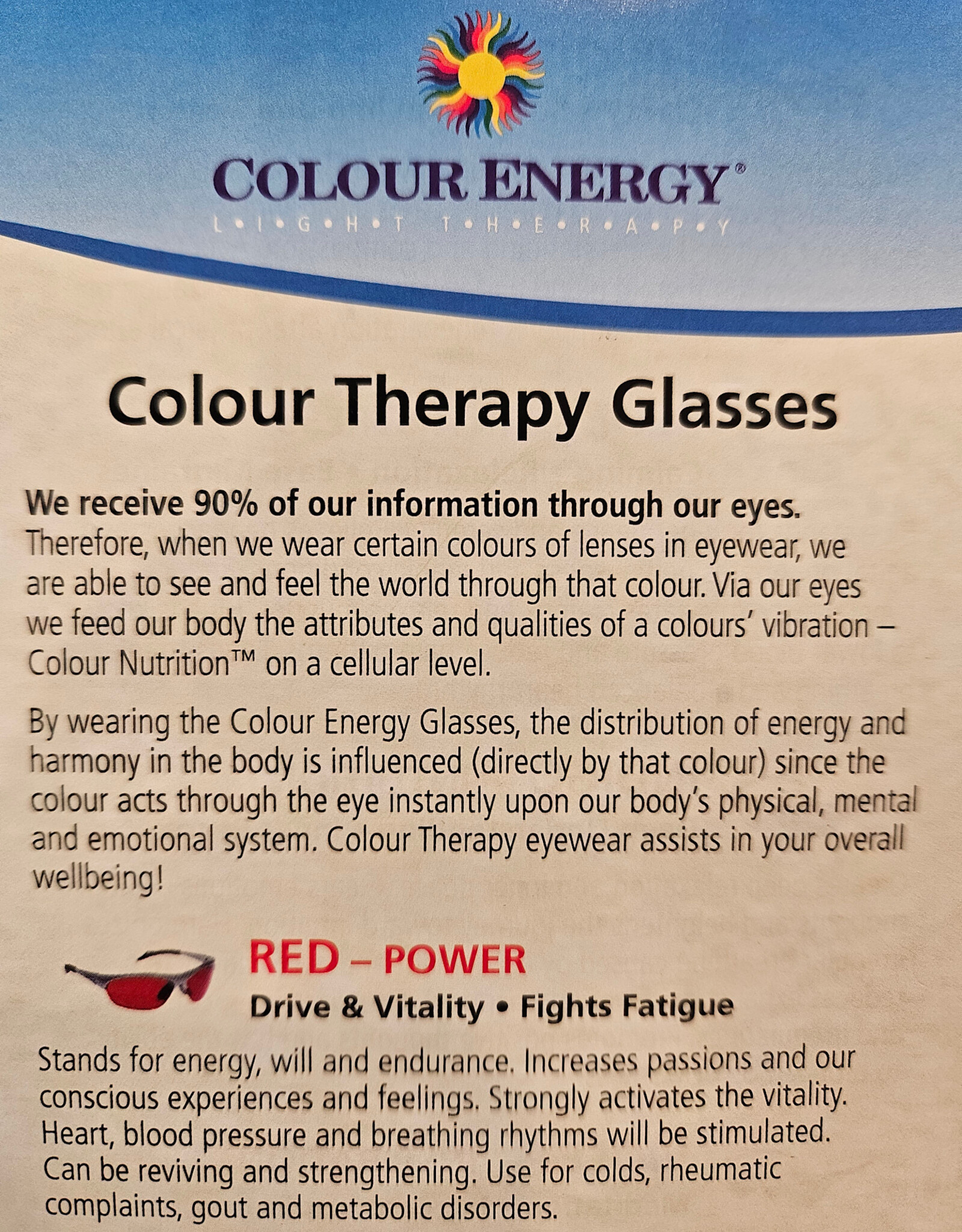 Colour Eyewear: Classic Single Glasses - Price for 1 Pair - Assorted Colours