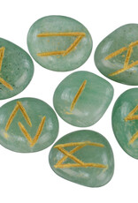 RUNE SET-GREEN AVENTURINE+VELVET BAG(1 SET)