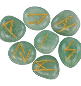 RUNE SET-GREEN AVENTURINE+VELVET BAG(1 SET)