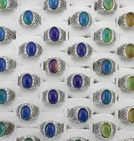 Mood Ring Assorted Oval Shapes Adjustable