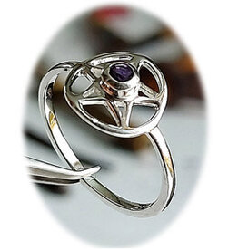 Silver Star Ring Amethyst Gem Sterling Silver