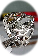 Trinity Green Amethyst Ring Sterling Silver