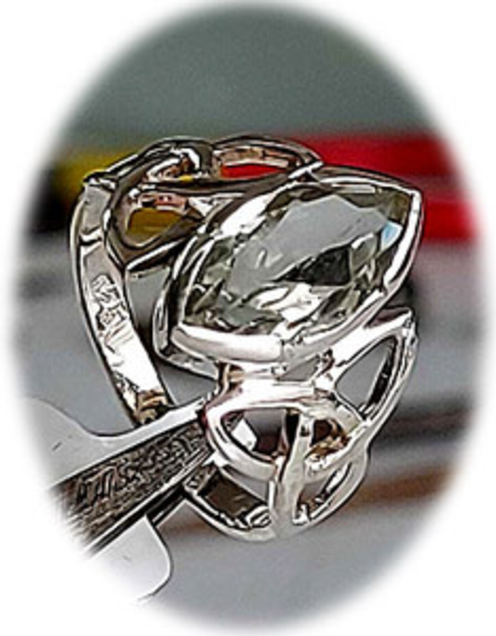 Trinity Green Amethyst Ring Sterling Silver