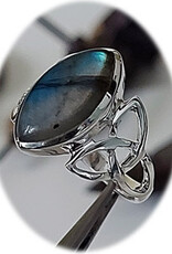 Trinity Celtic Labradorite Ring Sterling Silver