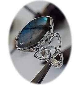 Trinity Celtic Labradorite Ring Sterling Silver