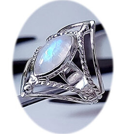 Framed Moonstone Ring Sterling Silver
