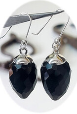 Faceted Pendulum Sterling Silver Earrings