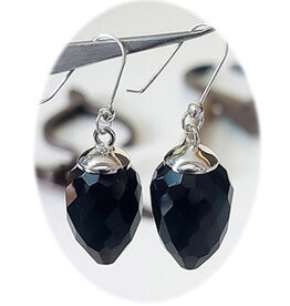 Faceted Pendulum Sterling Silver Earrings