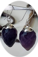 Faceted Pendulum Sterling Silver Earrings