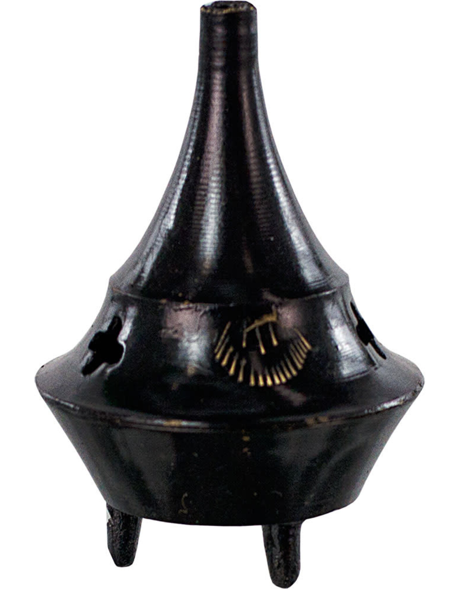 Black Brass Incense Burner 2"
