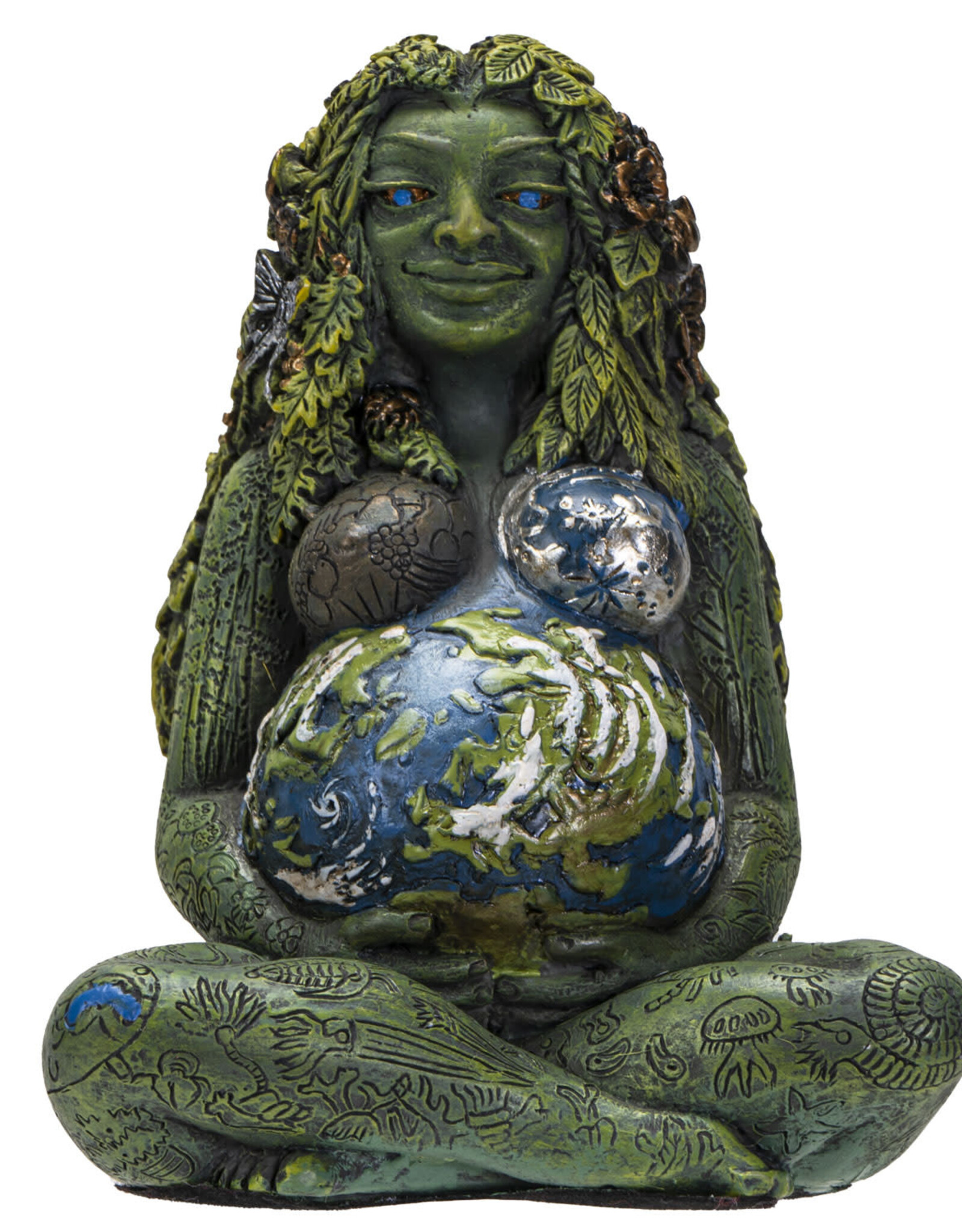 Small Millenial Gaia Approx Dims: 3.25" x 2.75" x 4.25" Cold Cast Resin