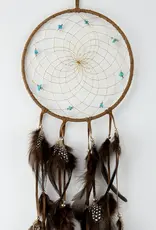 6" Brown Dream Catcher with Semi-precious Stones