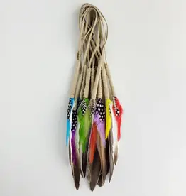 Smudging Feather with Coloured Hackle and Guinea Feathers