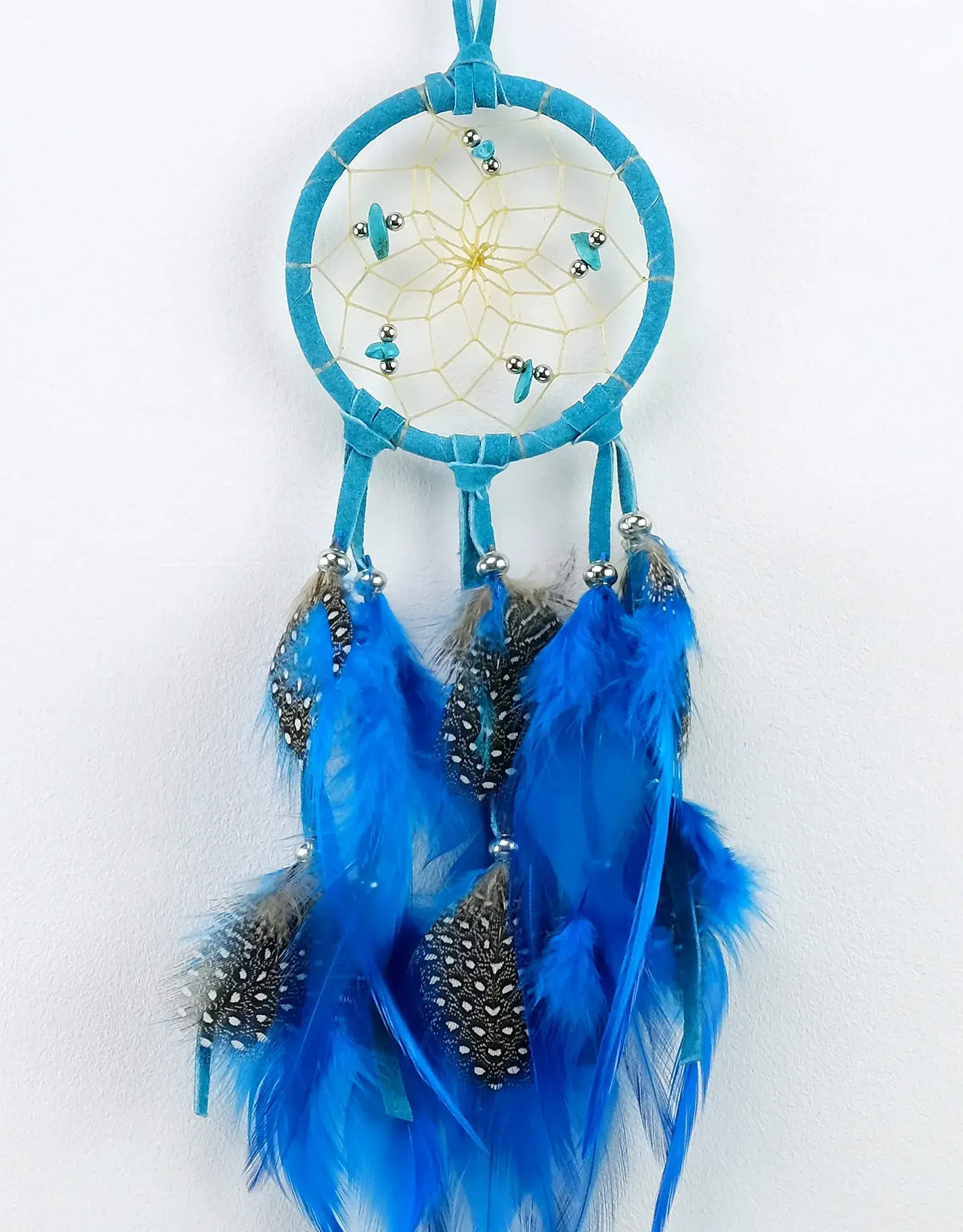 2.5" Turquoise Dream Catcher with Semi-precious Stones
