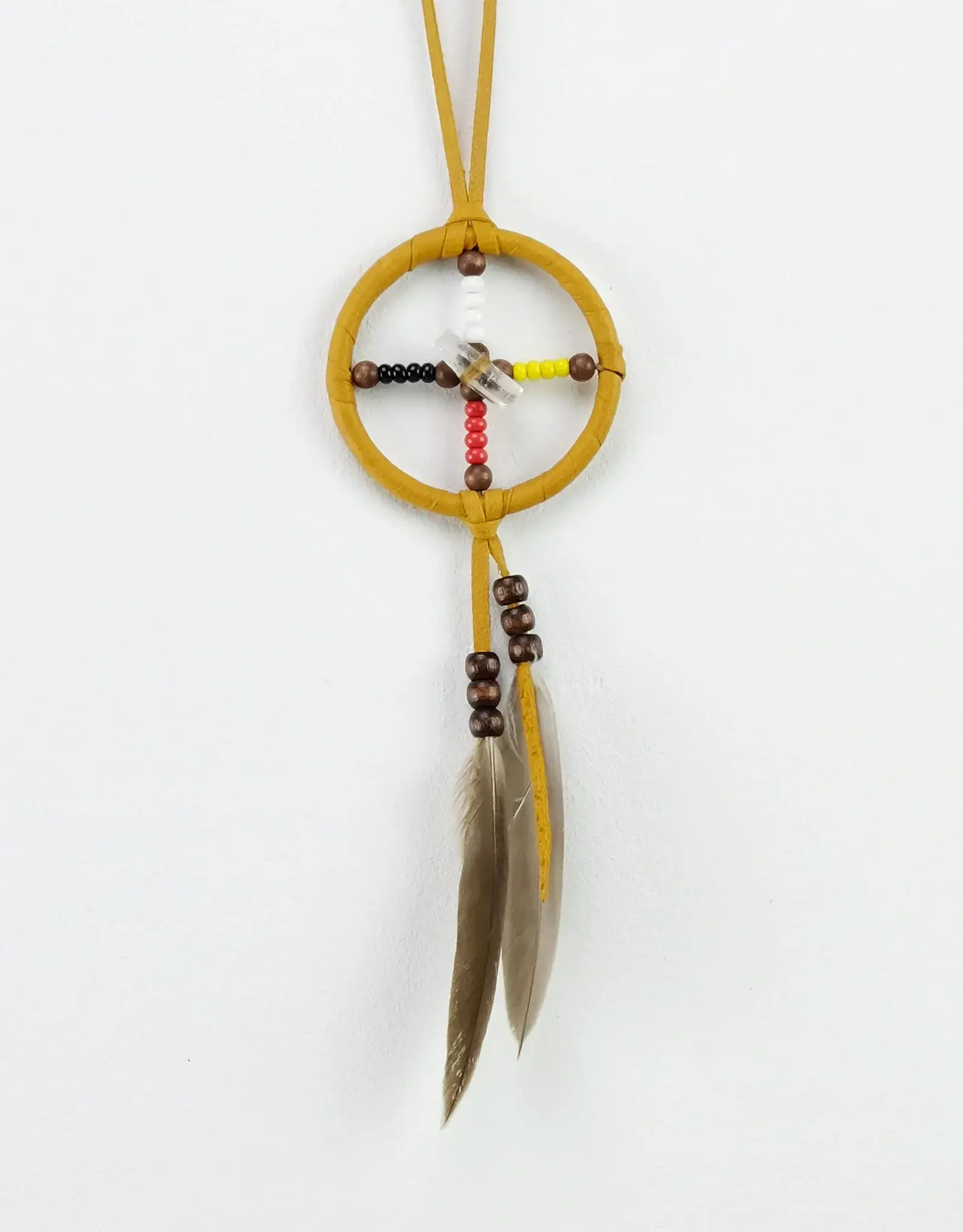 2" Medicine Wheel detailed with a quartz crystal
