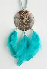 2.25" Black Lip Shell Aqua Dream Catcher