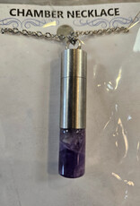 Pendant, Chambered on Chain with Assorted Stone Amethyst/Obsidian/Rose Quartz