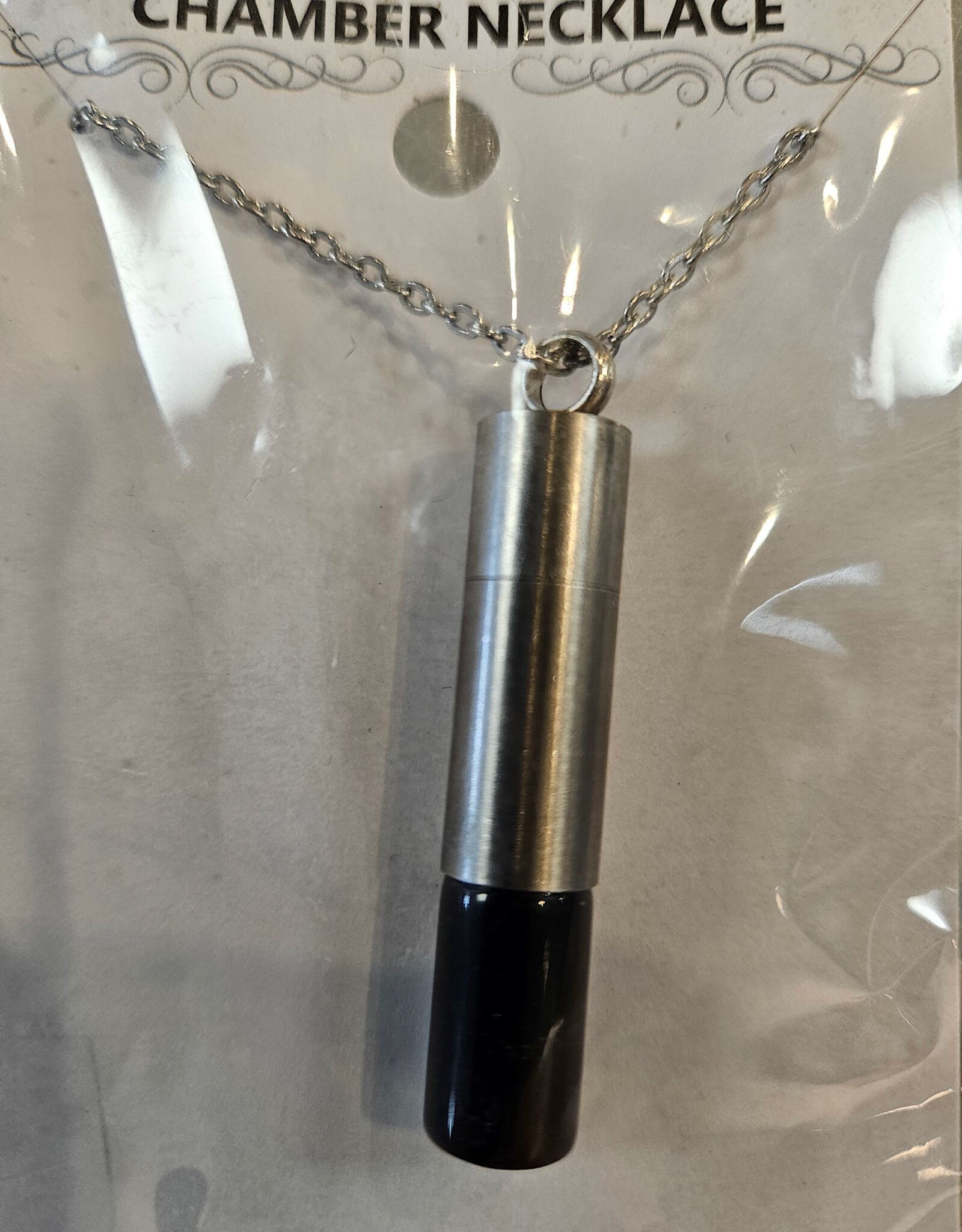 Pendant, Chambered on Chain with Assorted Stone Amethyst/Obsidian/Rose Quartz