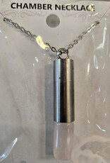 Pendant, Chambered on Chain with Assorted Stone Amethyst/Obsidian/Rose Quartz