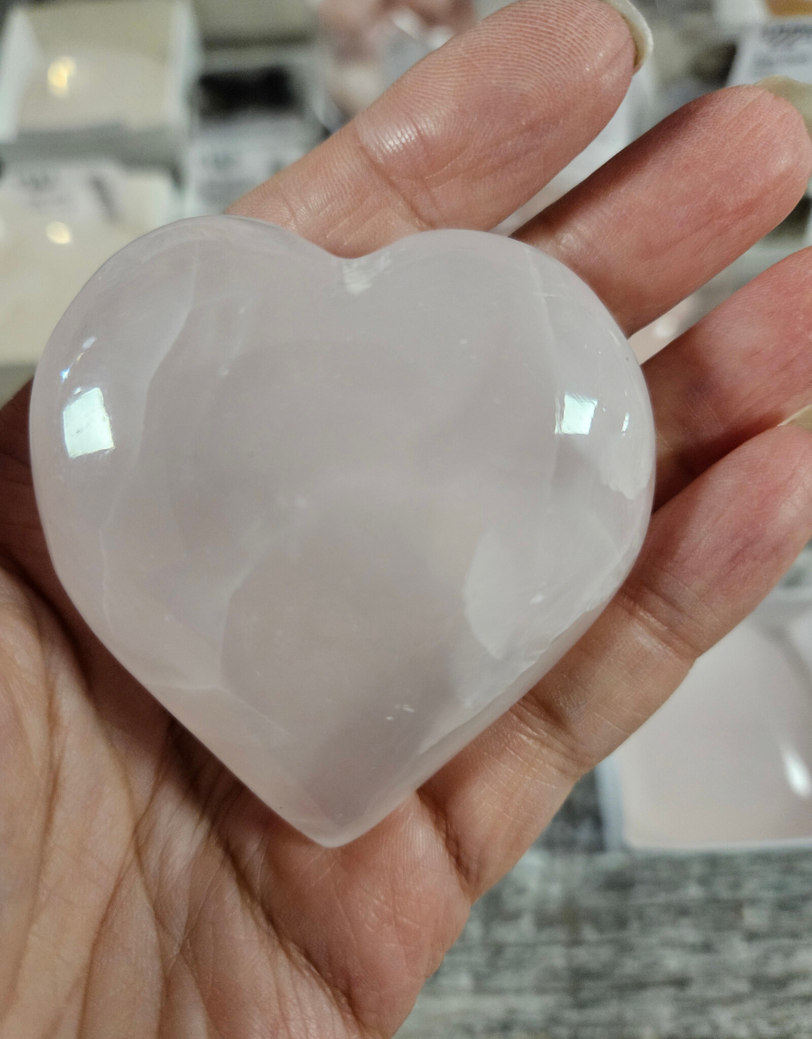 Pink Calcite Heart Large
