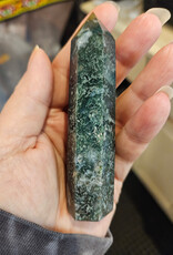 Moss Agate Tower 6 Sided